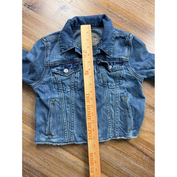 Cropped‎ Polo Ralph Lauren Denim Jacket Kids Size 10 Blue Jean Jacket - Picture 3 of 6